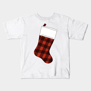 Plaid Stocking Kids T-Shirt